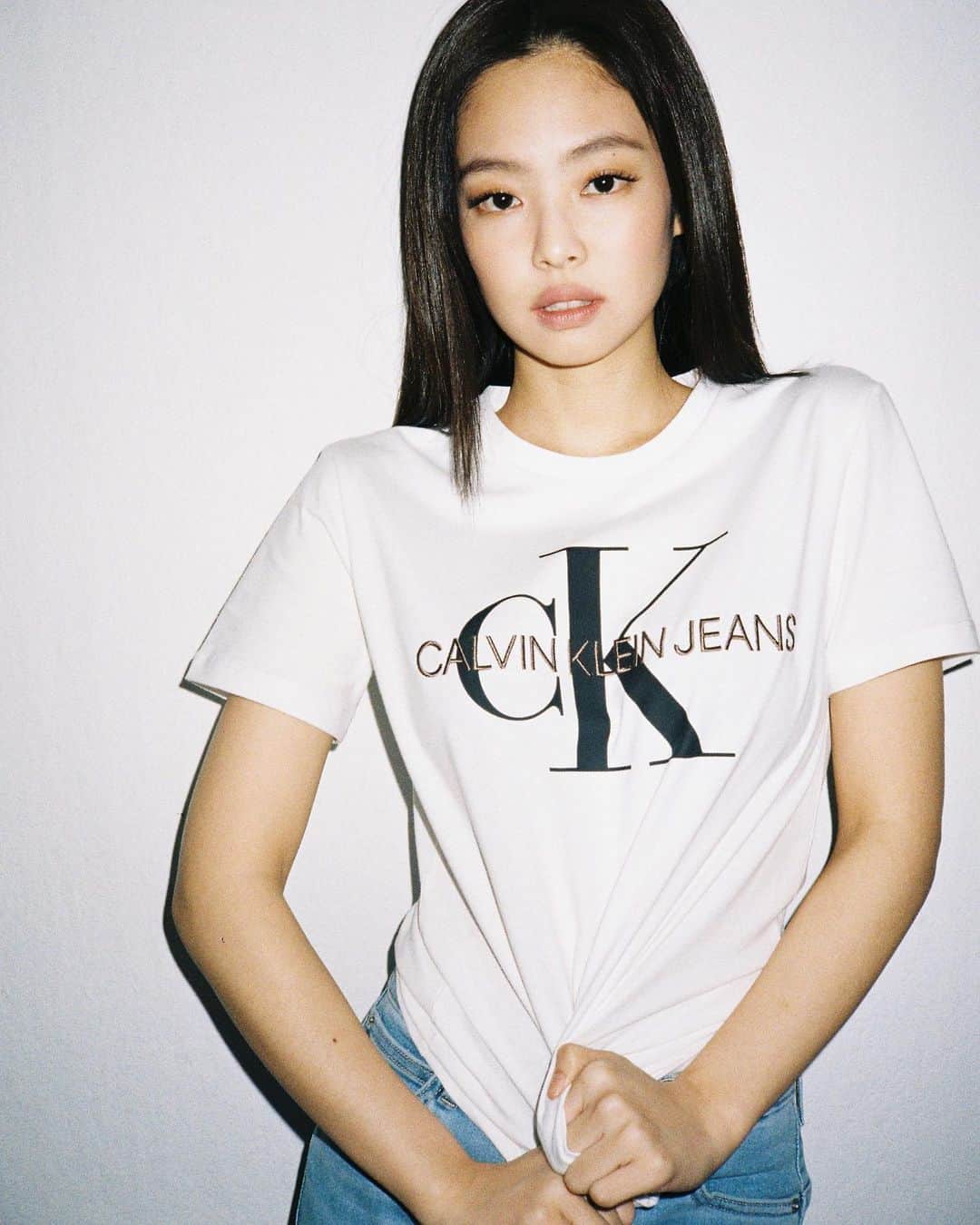 100 Jennie for Calvin Klein コットンジャージーベビーTシャツ - トップス