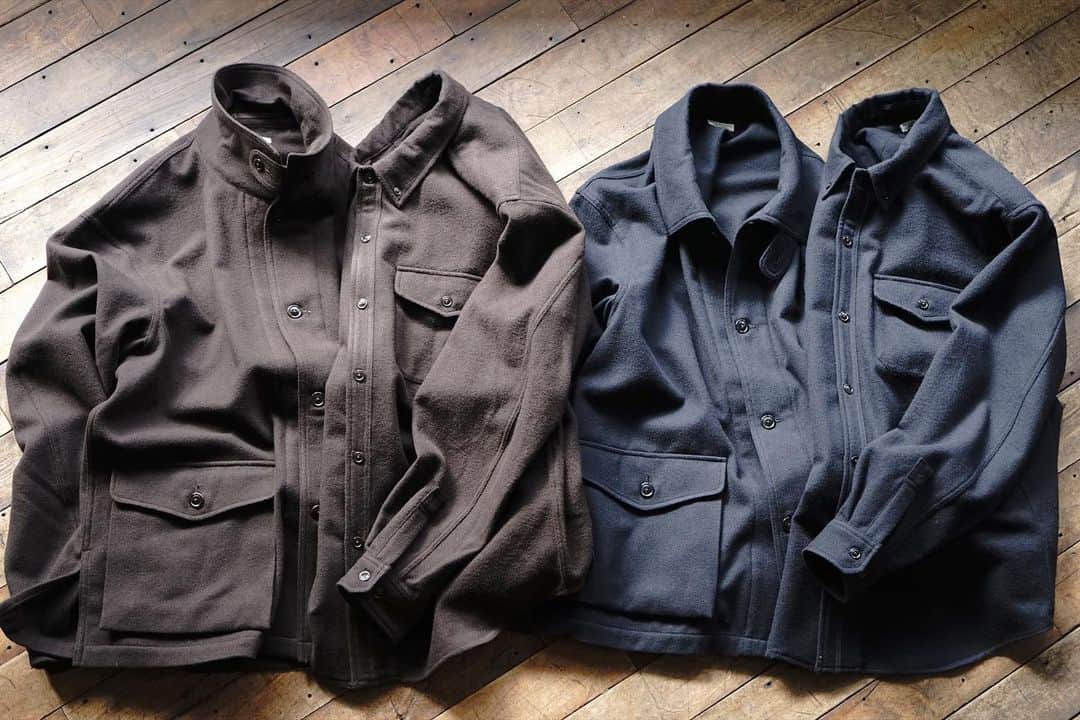 フィグベルさんのインスタグラム写真 - (フィグベルInstagram)「. Wool Work Jacket BD CPO Shirt ・ Dark Brown, Black Navy