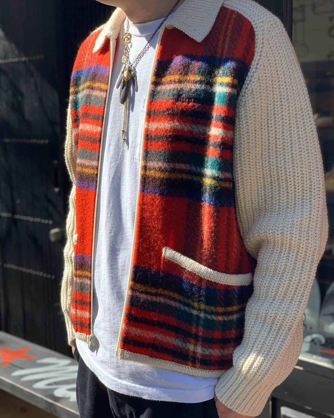 輝く高品質な Supreme Plaid Sweater Zip Front ニット/セーター