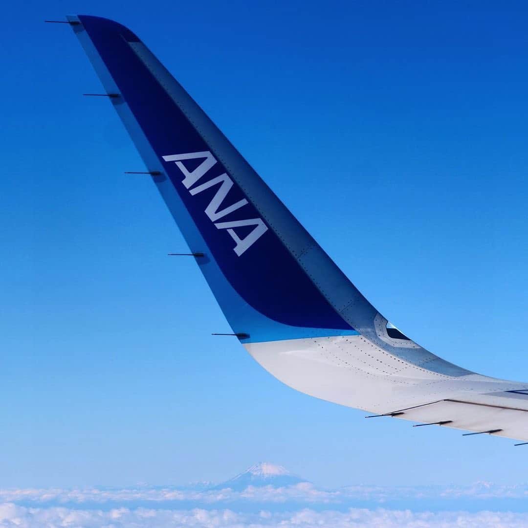 Anaさんのインスタグラム写真 Anainstagram 遠くをよく見てみると Photo Aomomo 711 冬晴れ ウィングレット 翼 青空 雲 ひょっこり 富士山 飛行機 空旅 空の上 空が好き ダレカニミセタイソラ 旅行好き 旅の途中 飛行機からの景色 飛行機