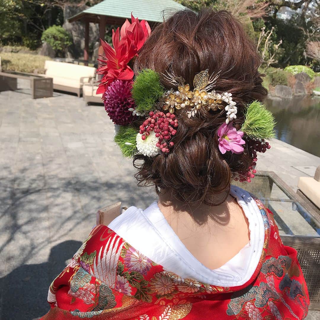 Gendaiさんのインスタグラム写真 Gendaiinstagram 今日のwedding お色直しは和装で 生花とアクセを合わせて作りました ヘアスタイル ヘアアレンジ ヘアアレンジ動画 ヘアセット 簡単アレンジ 簡単ヘアアレンジ 髪型 美容師 ヘアアレンジ解説 ヘア
