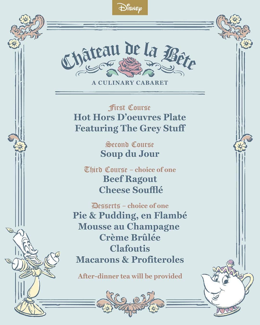 美女と野獣のインスタグラム：「Welcome to Château de la Bête! How may we take your order? Tell us below! 🎶🍽✨」