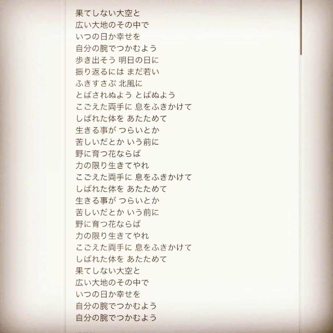 西山茉希さんのインスタグラム写真 西山茉希instagram 野に育つ花ならば 力の限り生きてやれ いつの日か幸せを 自分の腕で掴むよう 浮かんだから弾いてみた 名曲 大空と大地の中で 俺流ピアノ 5月14日 14時58分 Maki Nshiyama50