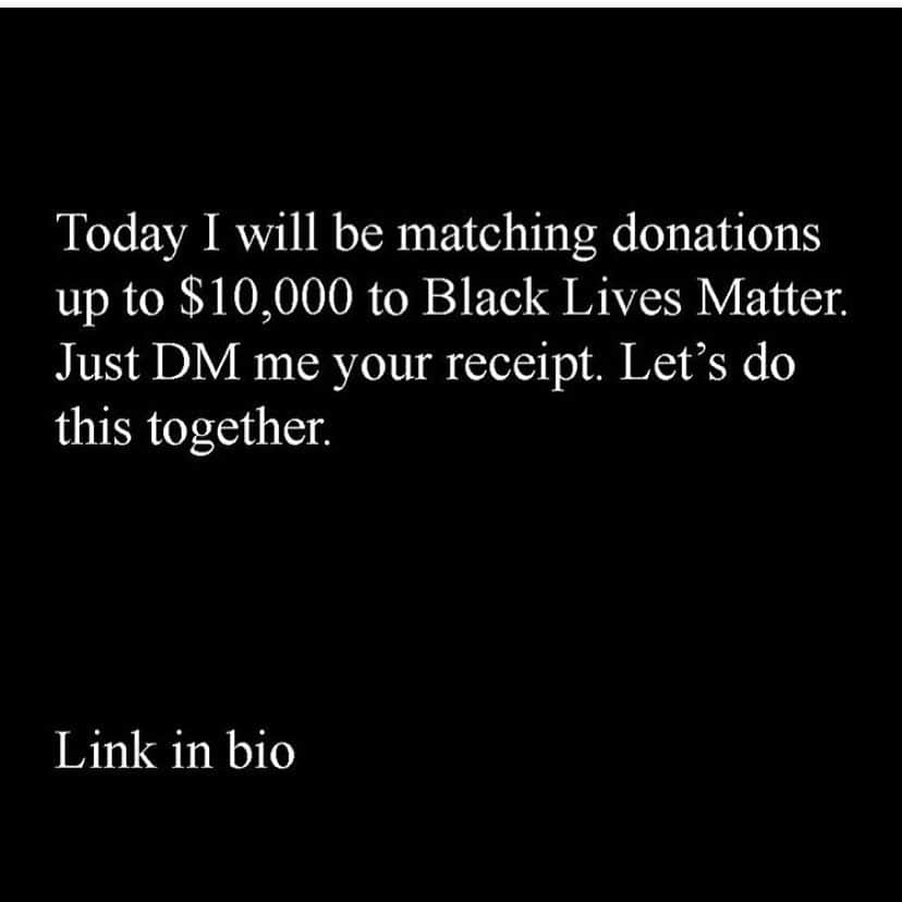 エイディー・ブライアントのインスタグラム：「my friend @kylemooney posted this today. I will be doing the same for @blklivesmatter EDIT: with your donations and mine we donated more than $20,000! Thank you! Keep doing what you can in whatever ways you are able. ❤️」