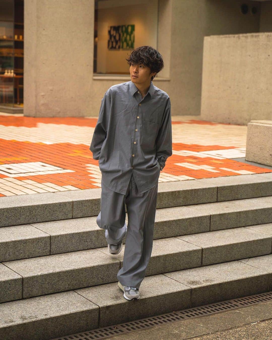 auralee washed finx twill easy widepants - ワークパンツ