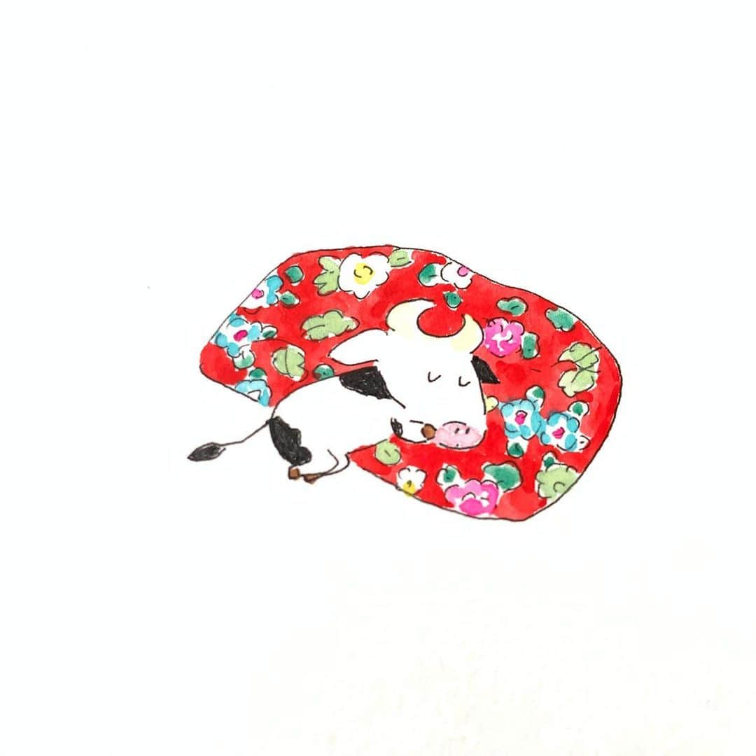 ハルペイさんのインスタグラム写真 ハルペイinstagram 食べてすぐ寝たら牛になっちゃう まんぷく 牛 ぐんない 動物イラスト Cow Harupei ハルペイ Doodle Draw Drawing Illustrator Illustration Japan 絵 雑貨 湘南 イラスト イラストレーター
