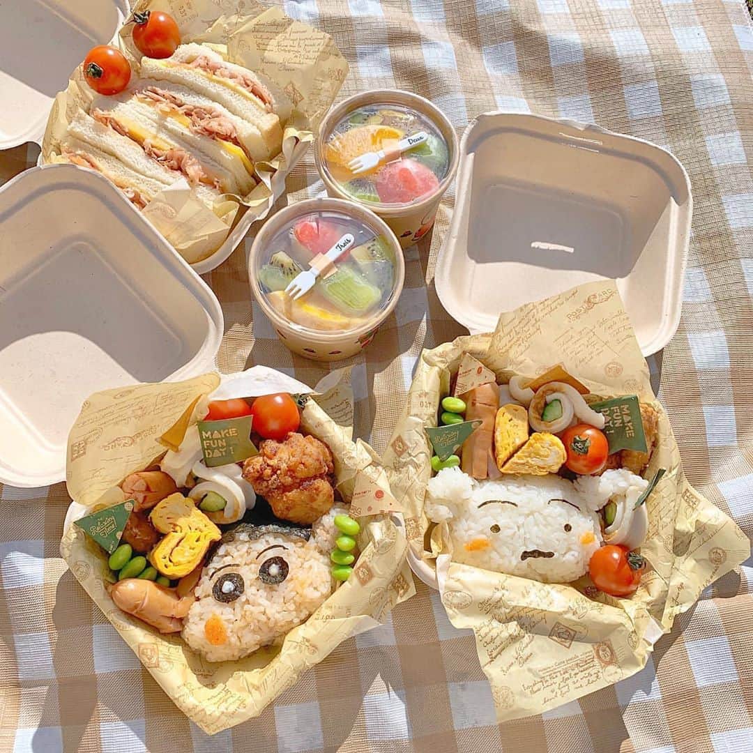 Sucleさんのインスタグラム写真 Sucleinstagram ピクニック 可愛いキャラ弁を作ってピクニック しんちゃんとシロがとっても可愛くて食べれないですね ぜひ参考にしてみてください Photo Miyuu 08 Sucle では紹介する写真を募集中