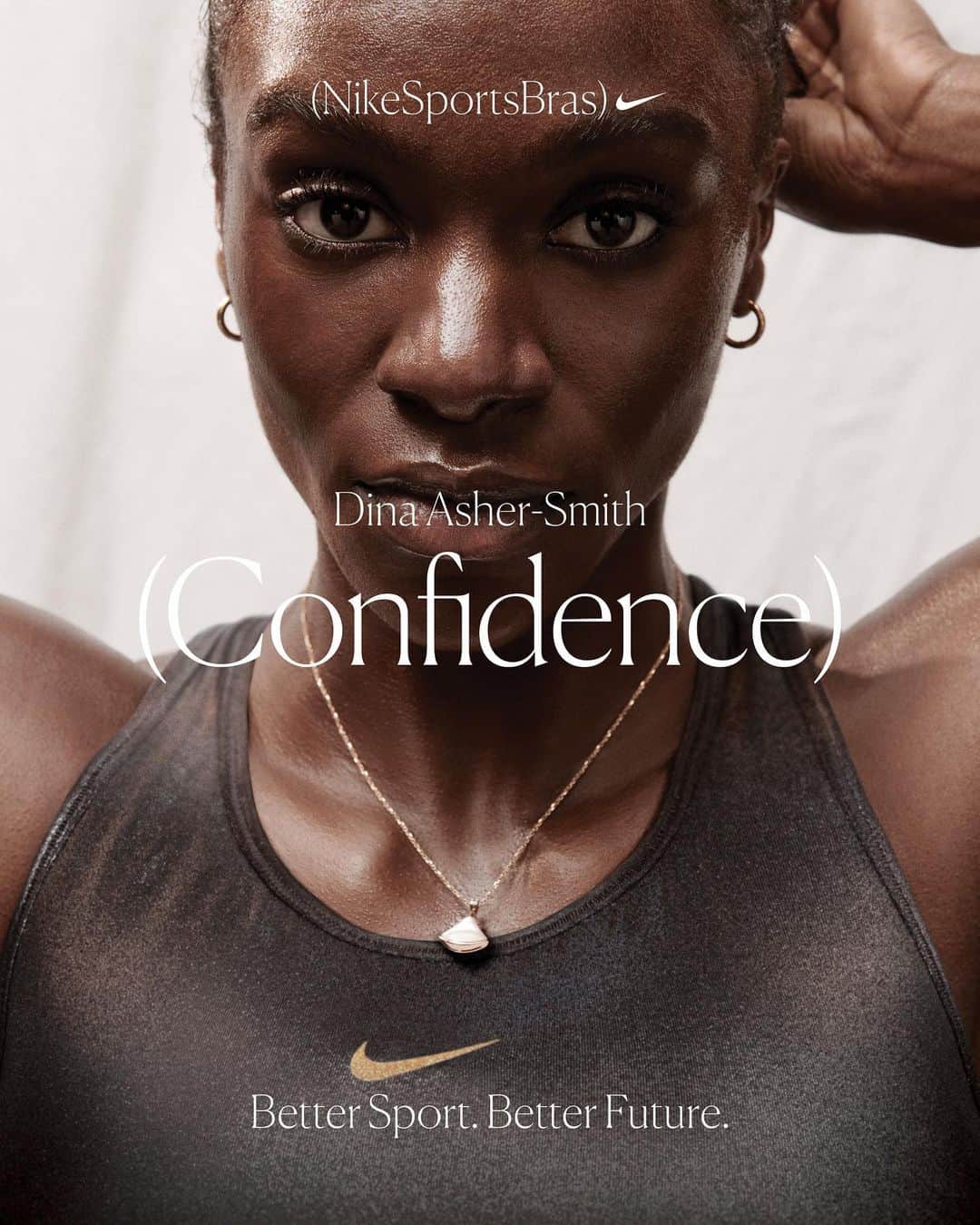 Nike Womenのインスタグラム：「“I just think that, as human beings, we should be fearless, and we should go and get everything we want. And that doesn't mean that we're reckless, it doesn't mean that we can't have fears, but we shouldn't let it dictate our behavior every day. And I think sport challenges you to do that.”  Sport taught @dinaashersmith to be confident in her body, and in herself. 💫 Now, she’s working to bring sport to girls everywhere, giving them the confidence to follow their dreams—on or off the track. 🏁 #BetterSportBetterFuture」