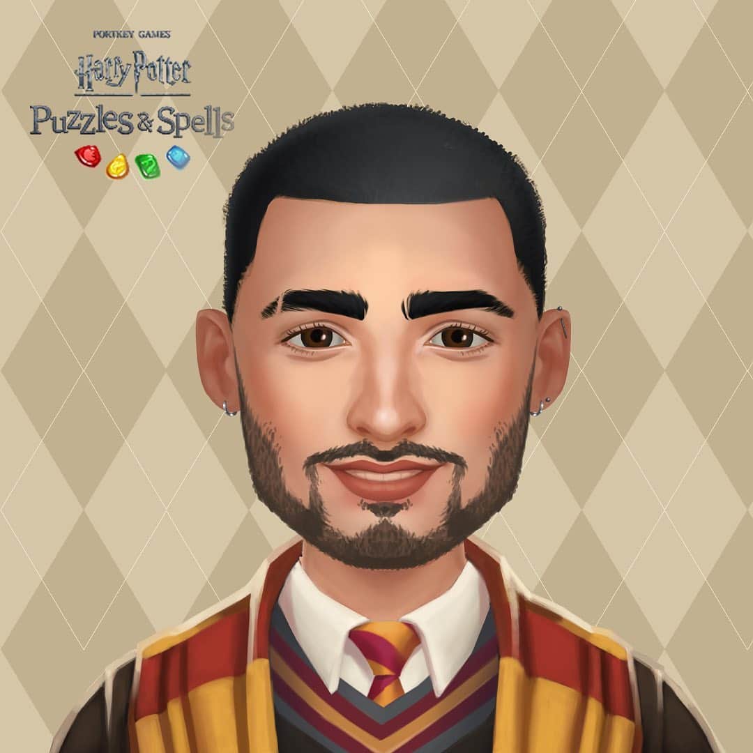 ゼイン・マリクのインスタグラム：「New avatar customizations are coming, and here’s a sneak peek; What do you think? Looks like me? Join me in playing Harry Potter: Puzzles & Spells! Head to @HarryPotterPuzzlesAndSpells and click the link in bio to download and play! #HarryPotter #PuzzlesAndSpells #Sponsored」
