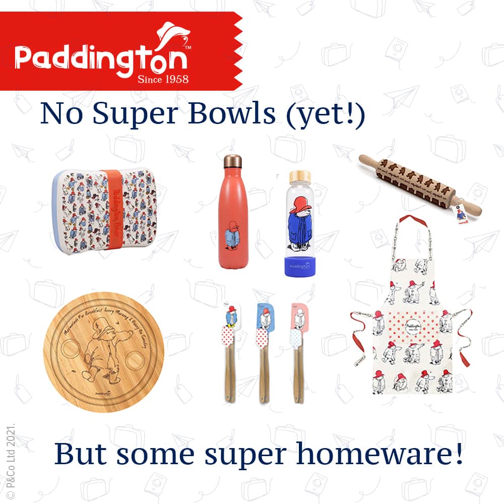 Paddington Bearのインスタグラム：「We don't have a Super Bowl (yet!) but we do have range of Super Homeware in our Paddington Store. Get your paws on the collection via the link in our bio.」