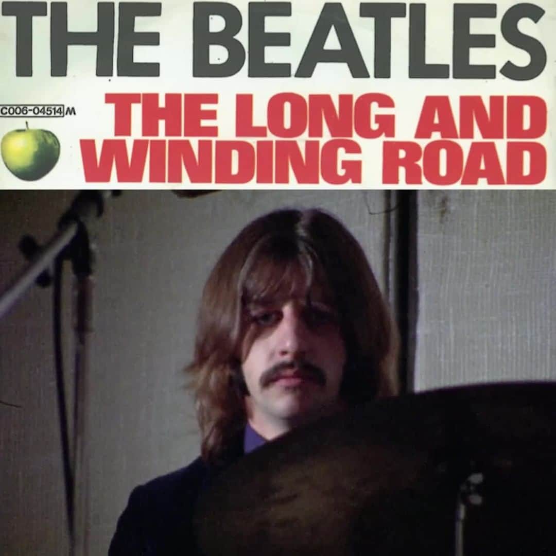 The Beatlesのインスタグラム：「Michael Lindsay-Hogg filmed this promo in the Beatles’ Apple Studio, the day after the band’s rooftop ‘concert’.⁠ ⁠ ‘The Long And Winding Road’ was written by Paul in 1968, at his farm on the Mull of Kintyre. ⁠ ⁠ Paul created a demo during the making of The Beatles’ ‘White Album’, but it would be January 1969 before the track was recorded by the band as a whole, with John on bass and Paul on piano.⁠ ⁠ Go to the link in our bio to hear the full song!⁠ ⁠ @johnlennon @paulmccartney @georgeharrisonofficial @ringostarrmusic ⁠」