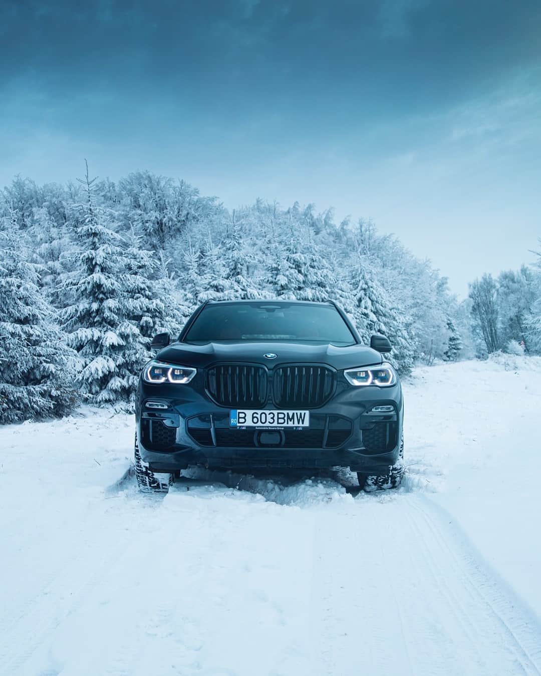 BMWのインスタグラム：「Winter bucket list. The BMW X5. #TheX5 #BMW #X5 #BMWrepost @ciprianmihai __ BMW X5 M50i: Fuel consumption weighted combined in l/100km: 10.9–10.5 (NEDC); 12.3–11.5 (WLTP), CO2 emissions weighted combined in g/km: 251–242 (NEDC); 281–263 (WLTP). Further information: www.bmw.com/disclaimer.   530 hp, 390 kW, 750 Nm, Acceleration (0-100 km/h): 4.3 s, Top speed (limited): 250 km/h.」