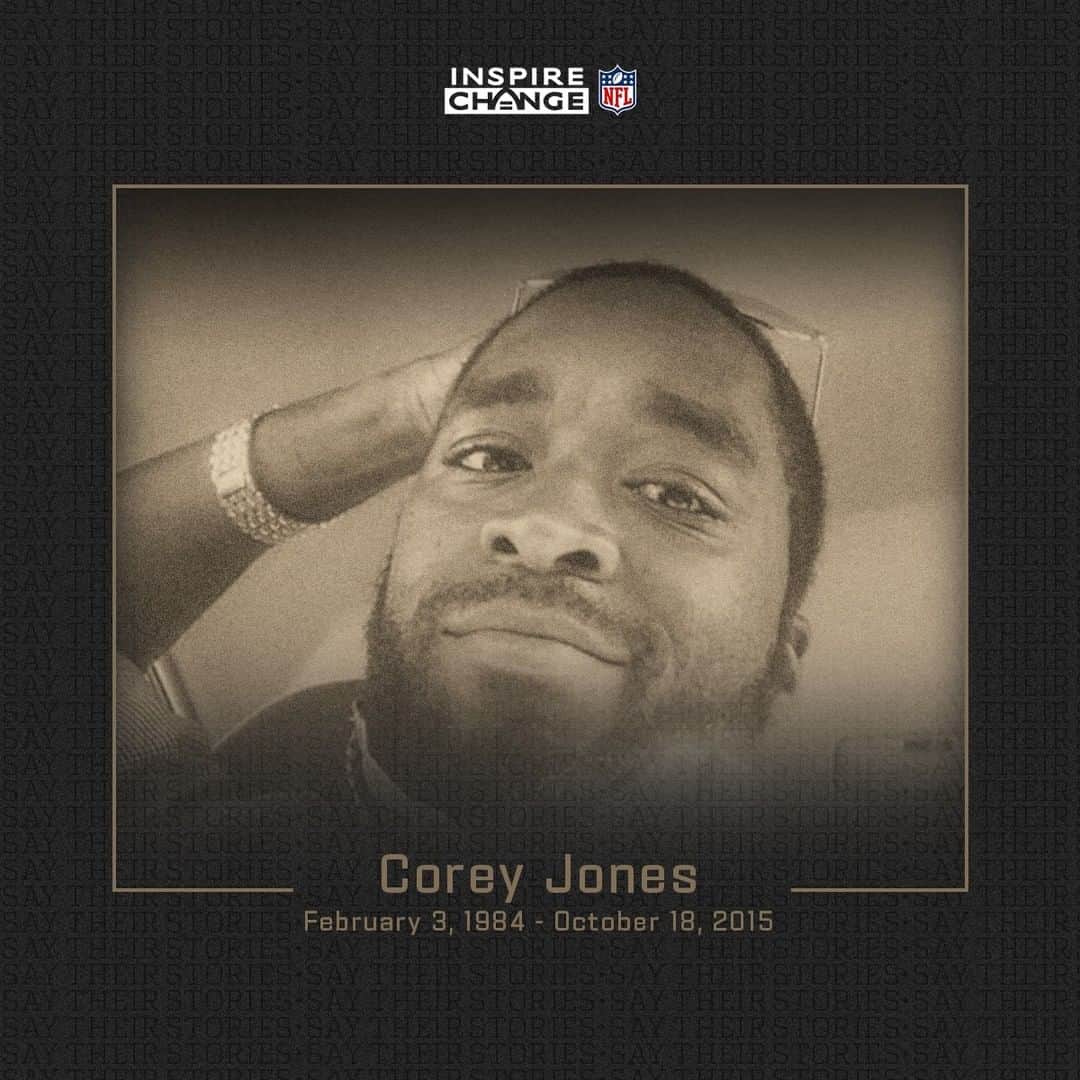 NFLのインスタグラム：「Say His Name: Corey Jones  Corey is one of the many individuals being honored by players and coaches this season through the NFL’s helmet decal program. #SayTheirStories #InspireChange」