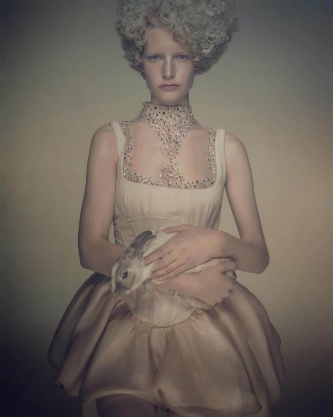 ニック・ナイトのインスタグラム：「The beautiful @kirsten.owen in a gorgeous dress for the brilliant designer @martinesitbon . Art director @marcascoli . Original image from 10 / 8 Polaroid」