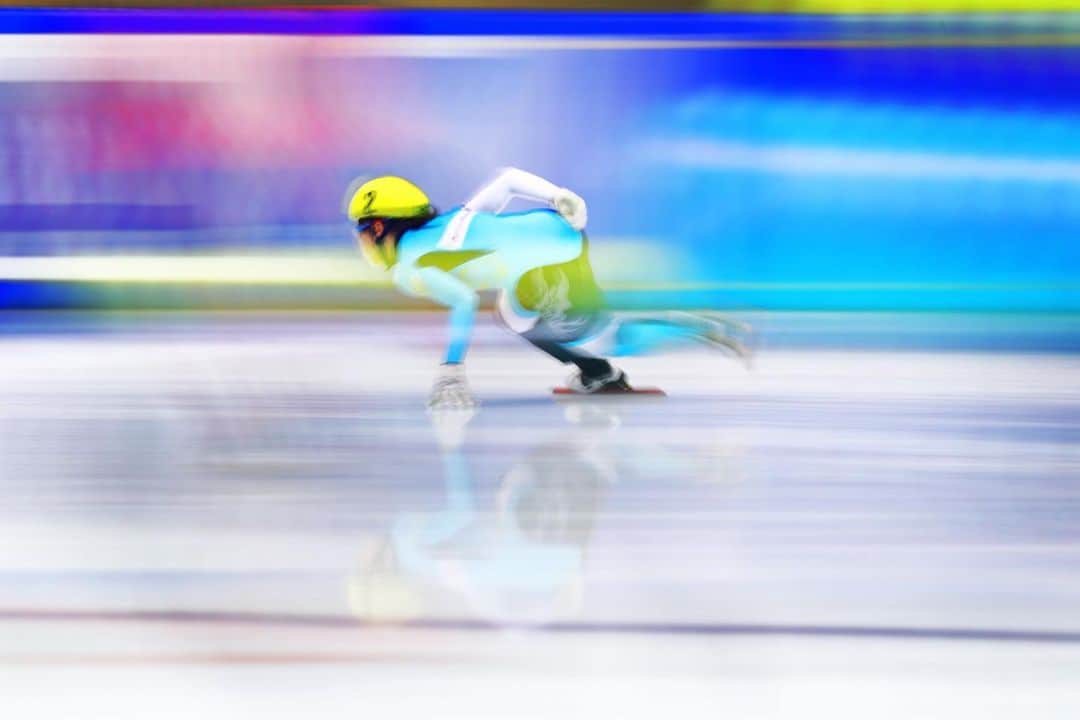 アフロスポーツのインスタグラム：「#菊池萌水  Photo: @naoki_nishimura.aflosport   The 43rd All Japan Short Track Speed Skating Championships at Teisan ice skating training center in Nagano, Japan. #Shorttrack #speedskating #sportsphotography #ショートトラック #日本スケート連盟」