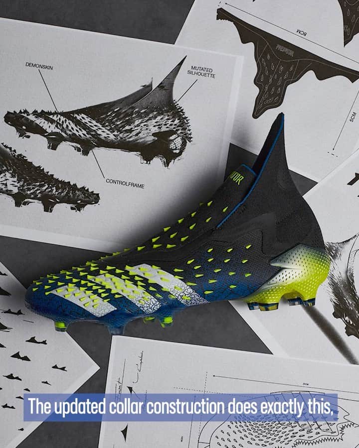 adidas Footballのインスタグラム：「Behind the design. Take an exclusive look into the design of the revolutionary #Predator Freak, available now through adidas.com and select retail partners.  #Football #Soccer #adidasFootball」