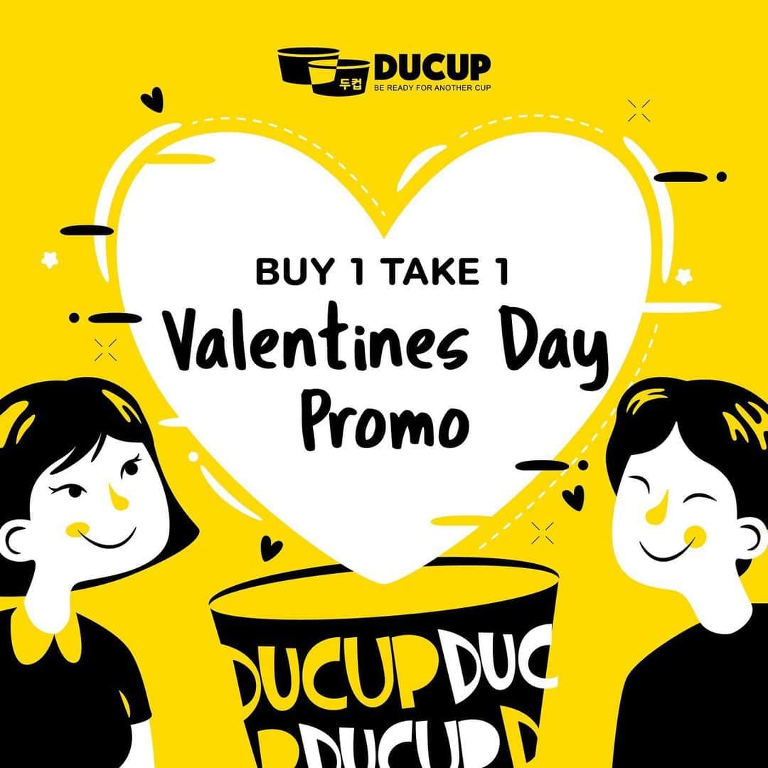 Ryan Bangのインスタグラム：「#Ducup #두컵 Hello couples! Saan po kayo sa valentines day? Wala pang plano? Dito na kayo mag date! We have a special BUY 1 TAKE 1 Promo for you and your jowa this coming Valentines day. Purchase any ducup meal and get the other one for FREE!!   To avail our promo:  - Take a couple selfie inside our store. - Share and tag us using our hashtag #DUisbetterthanone @ducupmnl  - Show your shared couple picture at the cashier to avail the buy 1 take 1 promo.  Note: This promo is valid on Valentines day only, February 14, 2021  Sa mga single. Next year, promise. We’ll make bawi!」