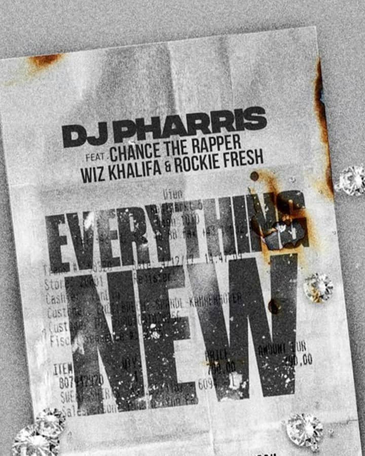 チャンス・ザ・ラッパーのインスタグラム：「EVERYTHING NEW OUT NOW HAPPY BIRTHDAY TO THE LEGEND @DJPHARRIS Go get that #EverythingNew feat me the rapper, Wiz Khalifa & @rockiefresh  DIS CHICAGO NIGGAAAAAAAA」
