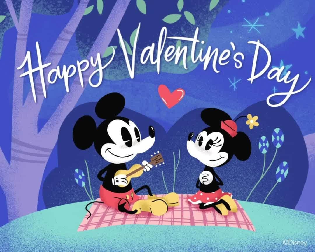 Walt Disney Worldのインスタグラム：「So this is love! Send a special greeting to your valentine, best pal or galentine. Just tap on our stories for three special greeting cards that you can customize. Plus, don’t forget to check out our Disney Love Songs playlist on your favorite music streaming service! #DisneyMagicMoments❤️」