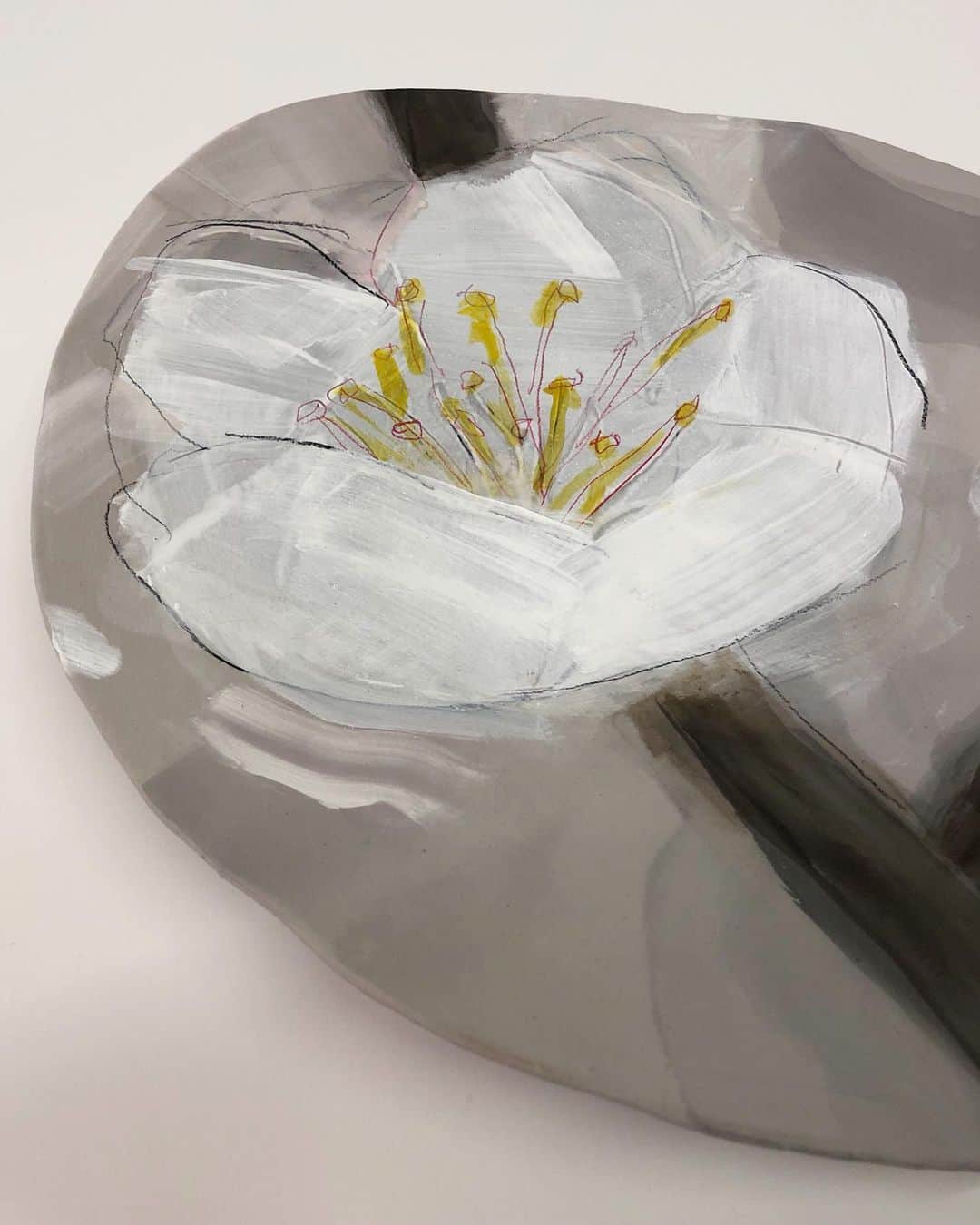 Uzo Hiramatsuのインスタグラム：「2月も既に半分過ぎでしまいました…早すぎます。 It's February and we are already halfway through the month. It's going so fast! #2月 #fukuoka  #ritzwell #contemporaryart #painting #drawing #mixedmedia #flower」