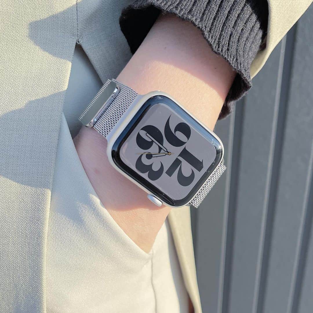 Apple Watch ミラネーゼループバンド シルバー 45mm対応