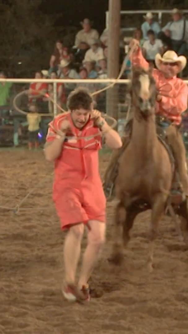 Hamish & Andyのインスタグラム：「When you get too big for your boots, just remember the time Hame thought he could evade cowboys at a Texan rodeo, while pretending to be a bull.」