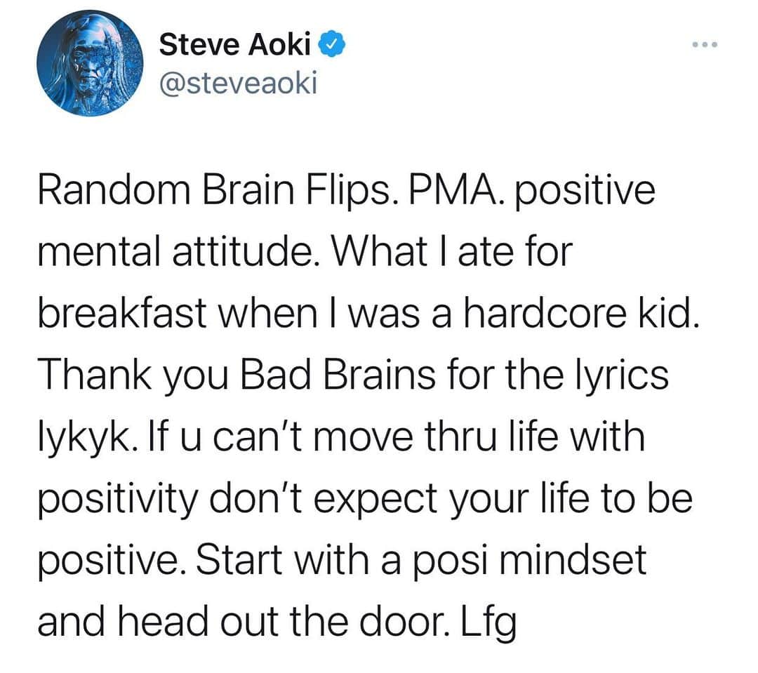 スティーヴ・アオキのインスタグラム：「Positive Mental Attitude!!!!」