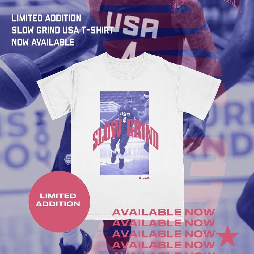 アイザイア・トーマスのインスタグラム：「Slow Grind USA T-shirt available NOW... Link in my bio 🇺🇸🏁」