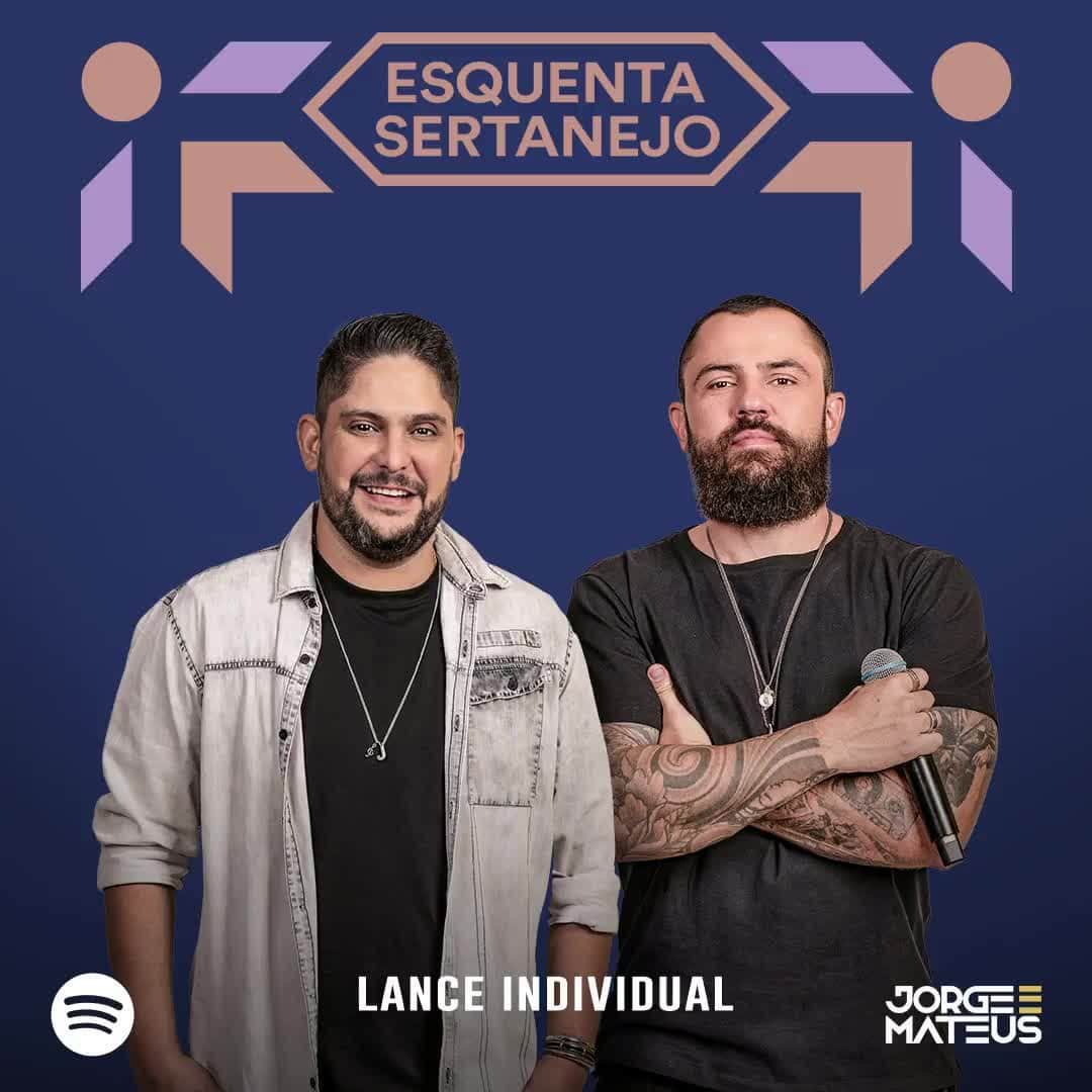 Jorge & Mateusのインスタグラム：「Vem pra Esquenta Sertanejo ouvir nossos sucessos no @spotifybrasil.」