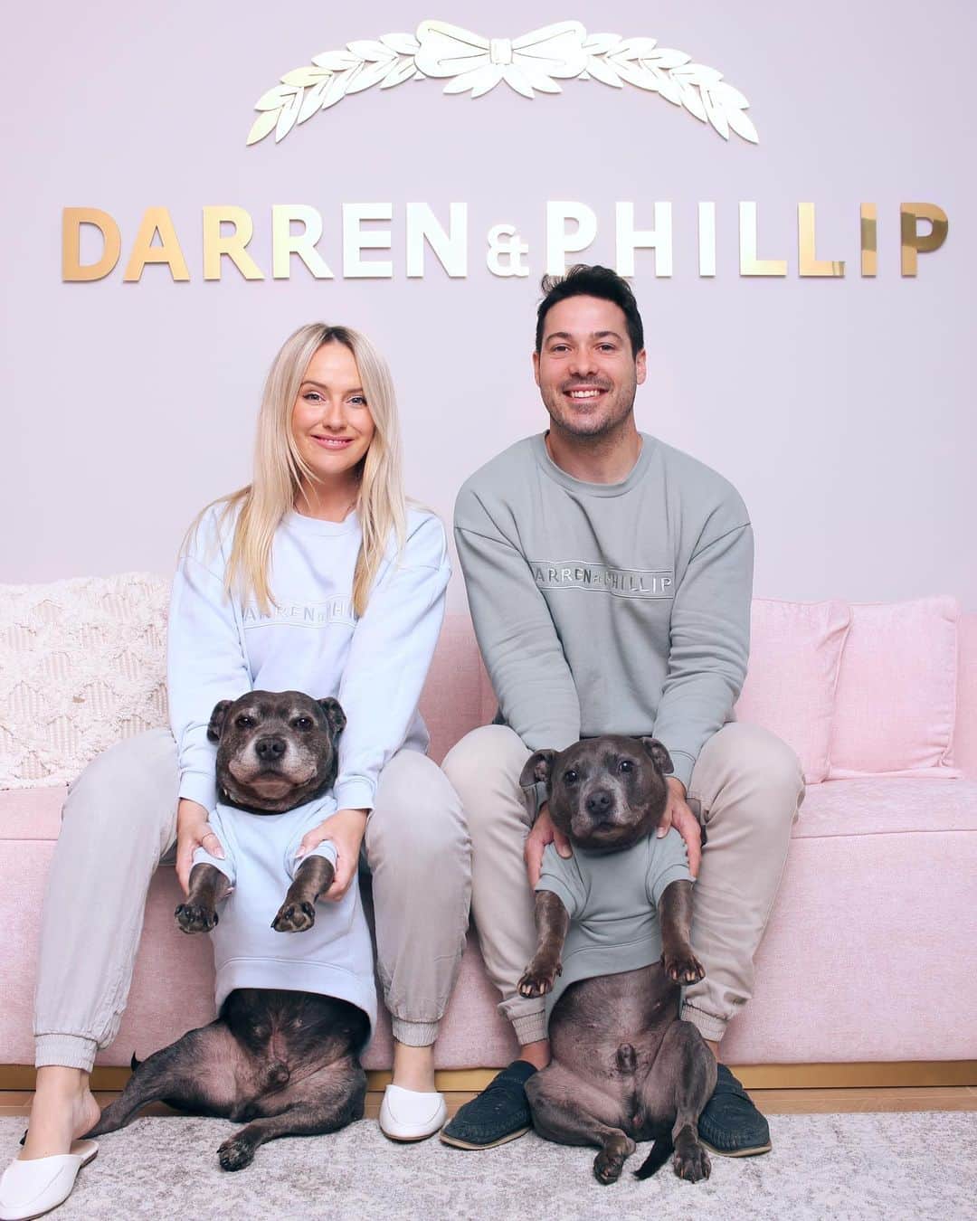 DARREN&PHILLIPのインスタグラム：「In 2013 I started this page with no more purpose than to give my Facebook friends a break from photos of my dogs. I was however aware of the bad rep staffies had and wanted so badly for people to see just how loving they really were. Through sharing the boys silly personalities the page quickly grew and we connected with many other people around the world that shared our passion.  The vision for the brand came from never being able to find cute clothes for staffies, it was if the dog clothing brands at the time thought that only chihuahuas and small fluffies were worthy of cute clothing. At the same time the only pictures you tended to see of staffies were all wearing choker chains and studded collars which I was convinced was contributing to the poor public perception of the breed. It became a pipe dream to make my own label for staffies and Pitbulls that made them look like the cute teddy bears we all know they are. I’d sit behind my desk in my finance job drawing clothes that I dreamed I could one day make a reality.  After spending time being part of the dog community on Instagram, I started to learn about the world of rescue and just how many staffies were stuck in shelters. This is when I got really motivated to do something. We started out with the calendar which we’ve done now for 7 years, and in 2016 I finally decided to put my idea of making cute clothes for staffies to work whilst knowing that I would use the brand to also help rescue dogs.  We sold our house in mid 2016 and put every cent we had into the brand. @darrenandphillip was born and since then we’ve dressed over 20,000 dogs all over the world and raised over $800K through our clothing sales, calendar and fundraising efforts.  Every single purchase you make from our brand contributes to rescue dogs. 20% of the total profits we make BEFORE deductions goes straight to them. I get emotional thinking about it because it’s so surreal to be able to do something that really makes a difference to the dogs out there less fortunate than our own.  Each time you buy from our brand you’re contributing to this. (Slide)  It means the world to us that you have all shown so much love over the years. ♥️ cont ⬇」
