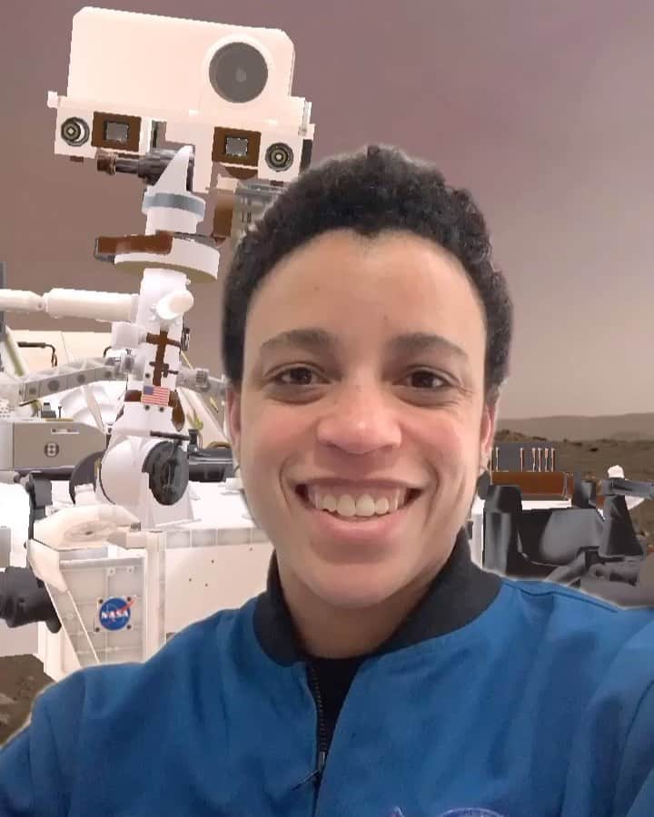 NASAのインスタグラム：「🔴 So you wanna be the Perseverance rover & “step foot” onto Mars? ⁣ ⁣ @NASAArtemis Team astronaut, @Astro_Watkins is here to show you how. Yesterday, we released Perseverance’s first high-definition panorama from her landing site on Mars – Jezero Crater. Swipe to see it! ⁣ ⁣ Today, YOU can immerse yourself into the scene. ⁣ ⁣ We teamed up with @NatGeo to create this augmented reality effect using our science, data, and imagery from Perseverance! Search for ancient signs of life and explore the first panoramic views of the Red Planet as the mighty rover. When you’re done, switch to selfie mode and snap a pic or video with our robotic astrobiologist. ⁣ ⁣ Head to our Stories for a link to try the effect today! Use #CountdownToMars in your posts. We’ll be on the lookout to share. ⁣ ⁣ Effect Credit: National Geographic ⁣ ⁣ #Mars #AugmentedReality #NASA #Perseverance #MarsRover #AR #MarsLanding #RedPlanet #DareMightyThings」