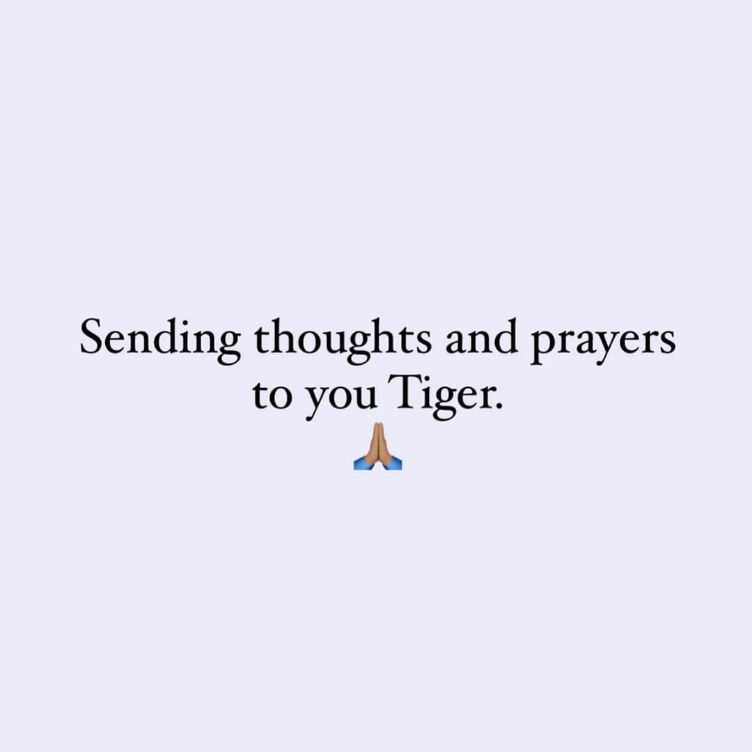 ジャネット・ジャクソンのインスタグラム：「Sending thoughts and prayers to you @TigerWoods 🙏🏽」