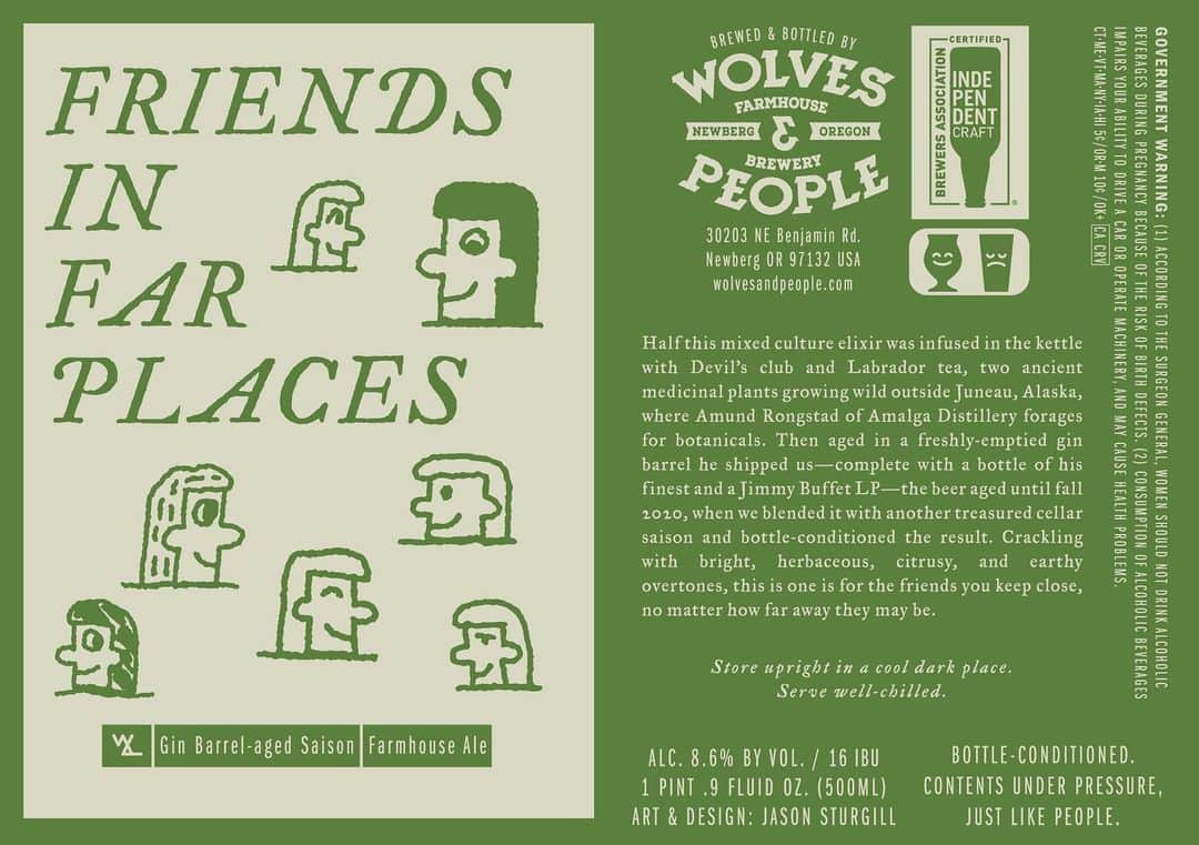 Jason G. Sturgillのインスタグラム：「Another label design for @wolvesandpeople. This one wasn’t widely distributed so you won’t find it at your local bottle shop.」