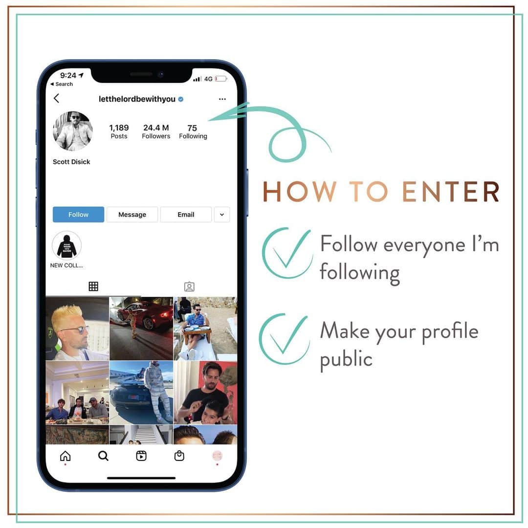 スコット・ディジックのインスタグラム：「🚨How to enter 🚨 . . Follow everyone I am following NOW & enter via image of KYLIE ◀️◀️ . . Make sure your profile is set to public until a winner is announced!」