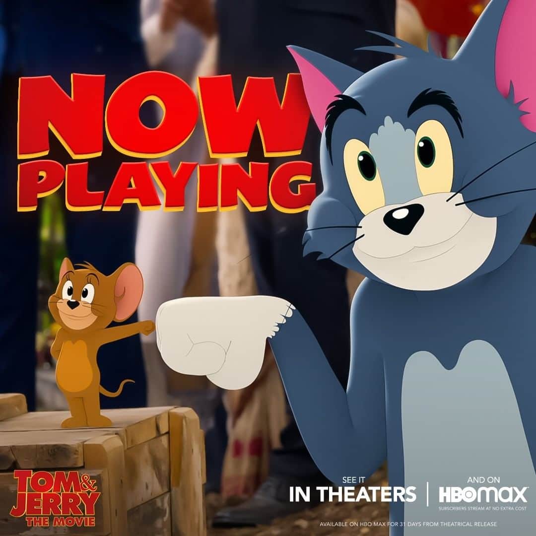 Warner Bros. Picturesのインスタグラム：「The big day for our hiss-terical duo has arrived! Tom & Jerry is NOW PLAYING in theaters and streaming on @HBOMax! See it your way: link in bio. #TomAndJerryMovie」