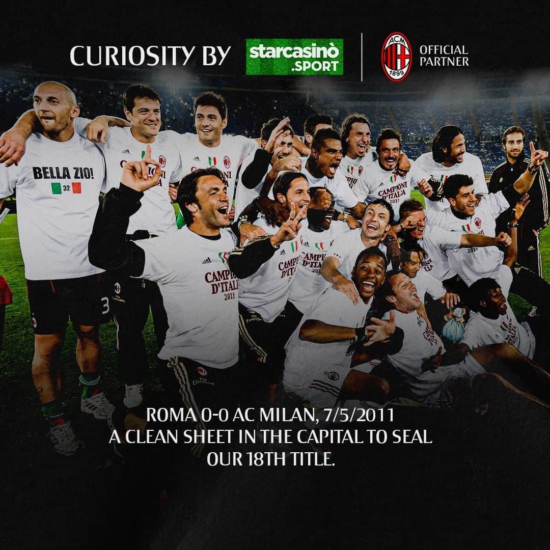 ACミランのインスタグラム：「A decisive draw worth our 18th Scudetto 🤩🏆  #RomaMilan is history and you can relive the story on @starcasino.sport 🔙  #IlNuovoModoDiVivereIlCalcio #SempreMilan」