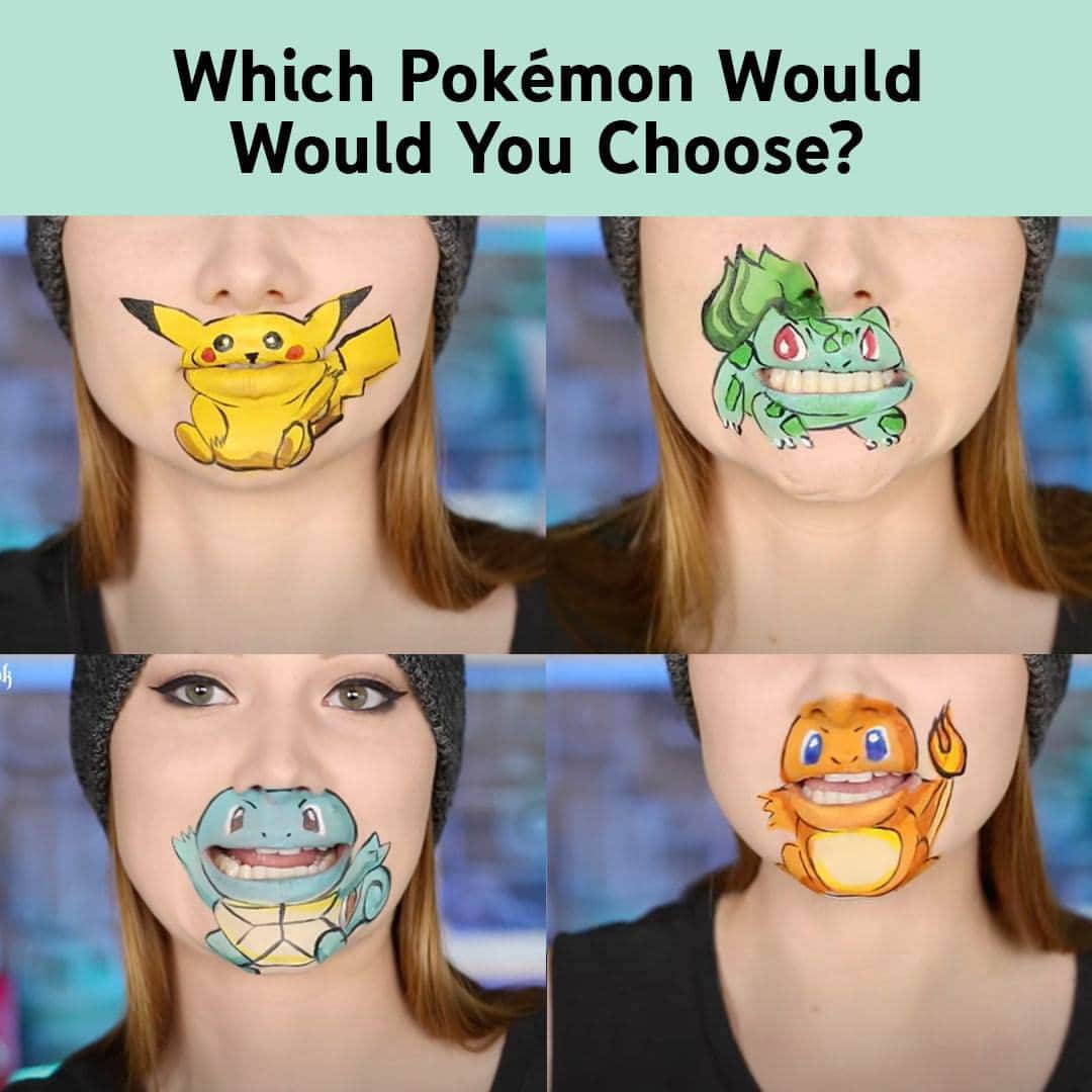 YouTubeのインスタグラム：「tfw you spend longer on your look than training your @Pokemon. 💁🏻‍♀️💁🏾‍♂️💁🏼💁🏽‍♀️ Comment below to celebrate #PokemonDay with @madeyewlook’s lip art. #Pokemon25」