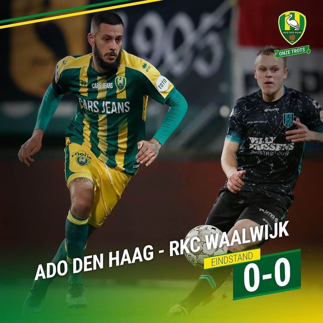 ADOデン・ハーグのインスタグラム：「ADO Den Haag tegen RKC Waalwijk eindigt in 0-0.」