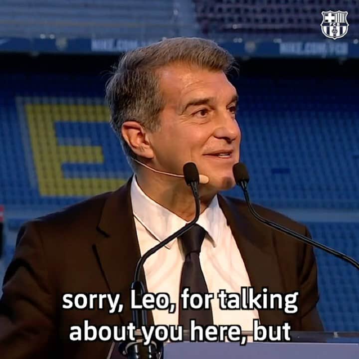 FCバルセロナのインスタグラム：「🗣️ "I'm going to try to convince you to stay, Leo. I love you, and Barça loves you." 💙❤️」