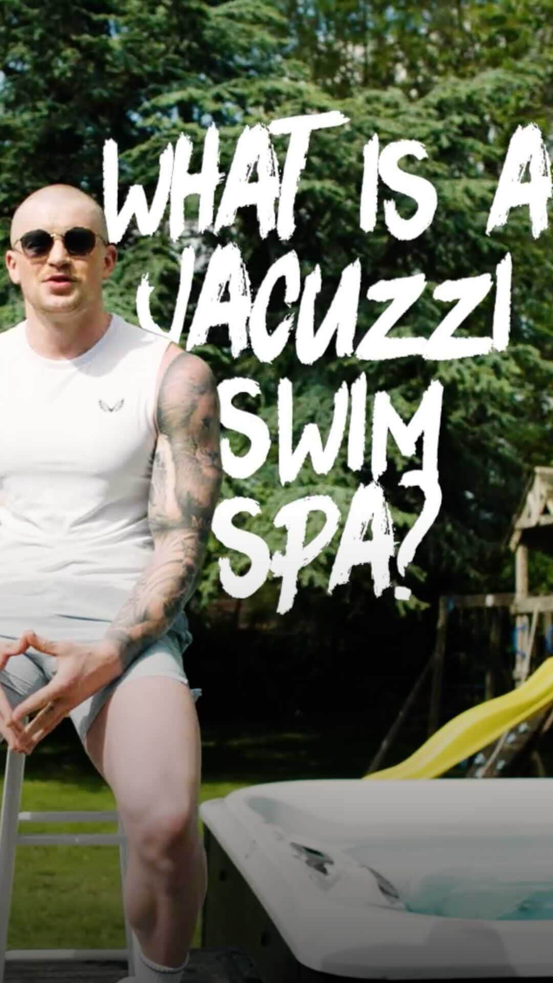 アダム・ピーティのインスタグラム：「I've had a ton of messages from people wanting to know more about the Jacuzzi® Swim Spa, so here's a quick video to try and answer your most asked questions.」