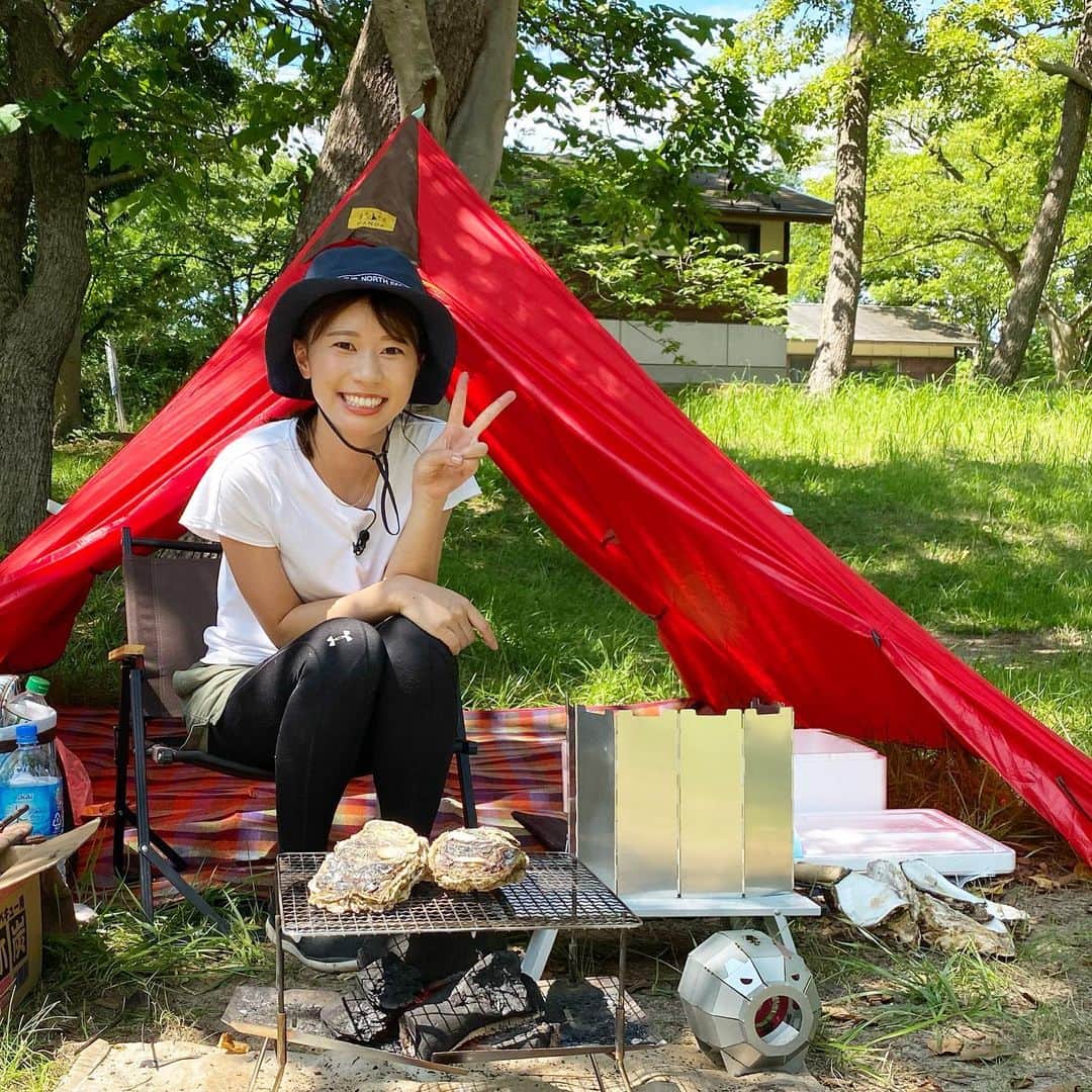 河谷麻瑚さんのインスタグラム写真 - (河谷麻瑚Instagram)「. 【石川テレビ実験室】YouTubeチャンネルのロケで🥰 キャンプに