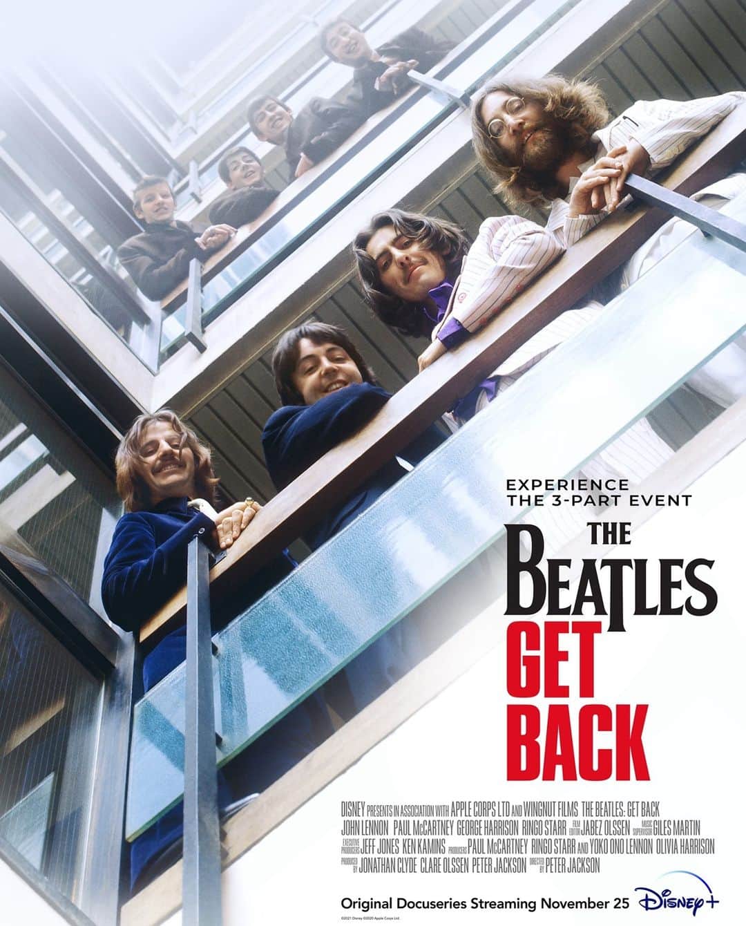Disneyのインスタグラム：「Check out the new poster for #TheBeatlesGetBack, a three-part Original Docuseries from director Peter Jackson streaming November 25 on @DisneyPlus.」