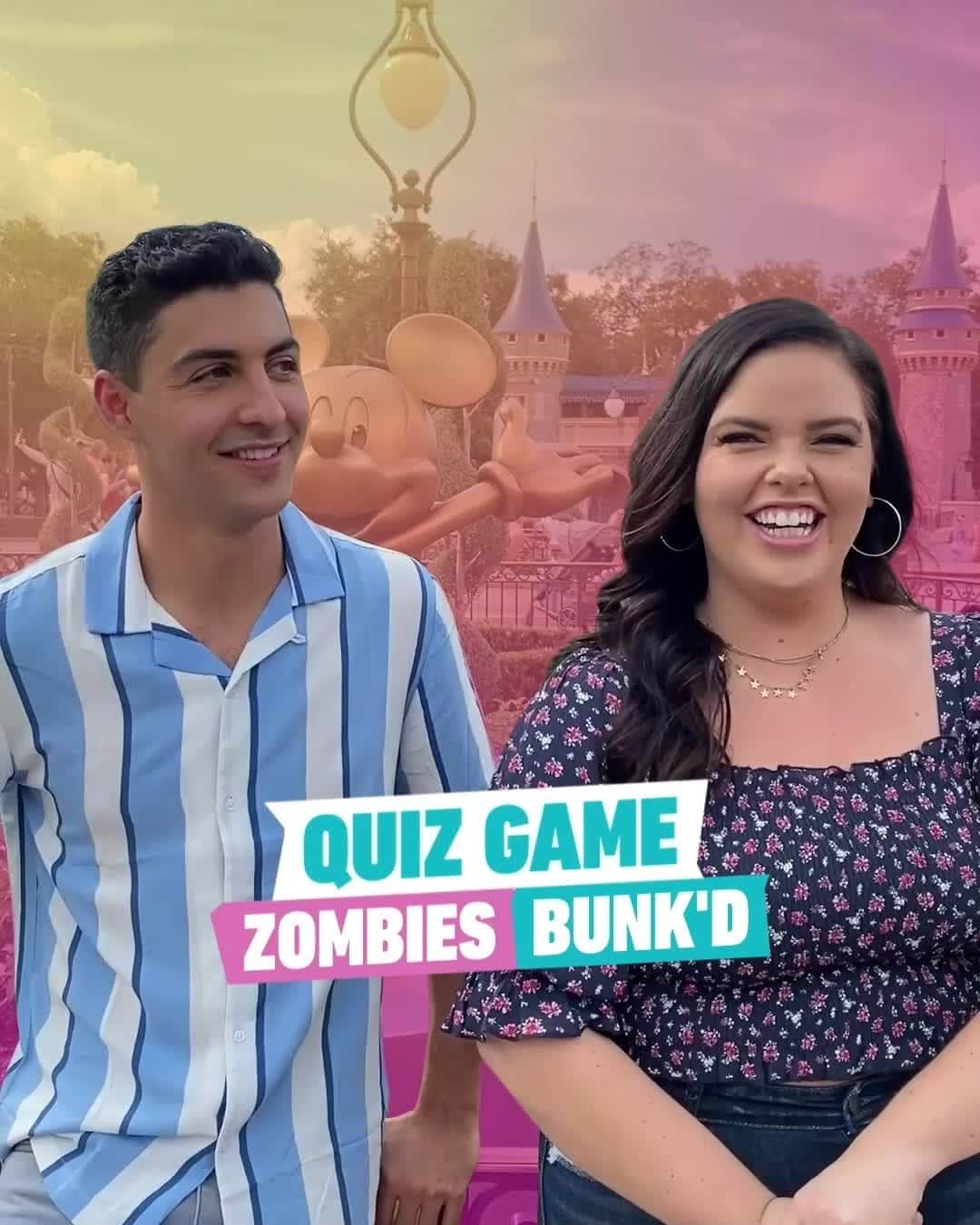 Disney Channelのインスタグラム：「We asked @themirandamay and @trevorflanny to test each other with some #BUNKD and #ZOMBIES trivia 🤩 Did you get all the correct answers?」