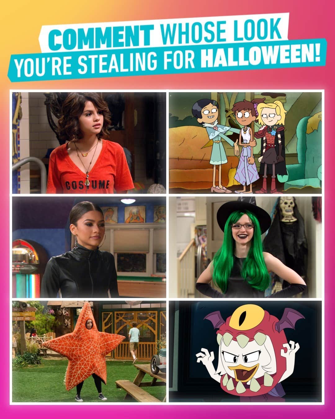 Disney Channelのインスタグラム：「Our #DisneyChannel friends are known for epic Halloween looks 🎃 Comment whose look you're stealing for Halloween! #WatchOnDisneyChannel」