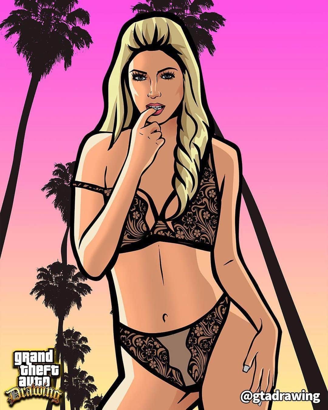 Charlotte Stokelyのインスタグラム：「Which GTA drawing is your favorite? 😍 Have you played GTA?  #gtadrawing #gta #gta5 #gtaonline #blond #charlottestokely #videogames #fanart」
