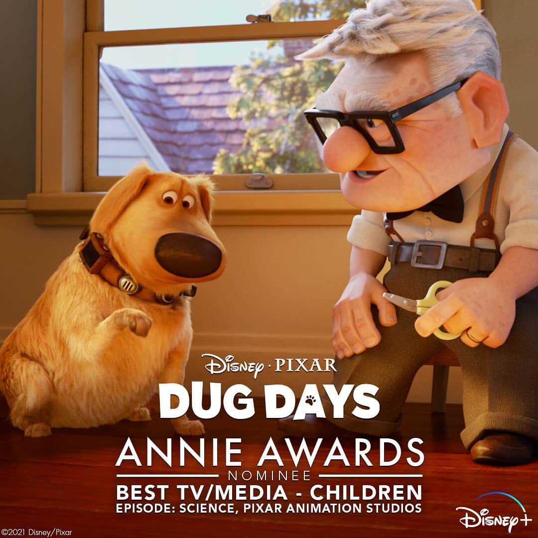 Disney Pixarのインスタグラム：「Oh, boy! Oh, boy! Pixar’s #DugDays has been nominated for Best TV/Media - Children at the #AnnieAwards!」