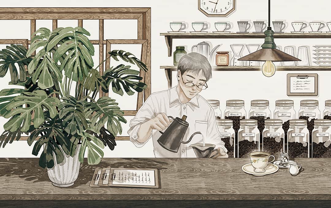 &Premium [&Premium] magazine.のインスタグラム：「最新号は「喫茶店、100のこと」。巻頭企画では、『パドラーズコーヒー』の松島大介さん（@paddlers_lou）やタレントのyouさん、小説家の柚木麻子さんなど、各界の16人に、喫茶店の思い出を聞かせてもらいました。イラストを描いてくれた高妍さんも、台湾の古き良き喫茶店についてコメントを寄せています。 illustration : @_gao_yan #andpremium #アンドプレミアム #喫茶店100のこと #kissaten100 #gaoyan #カフェ #喫茶店 #純喫茶 #パドラーズコーヒー #you #柚木麻子 #高妍」