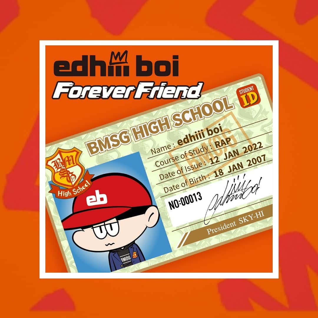 edhiii boiのインスタグラム：「edhiii boi 3rd Digital Single「Forever Friend」  ▼Download & Streaming https://bmsgv.lnk.to/ForeverFriend  ▼Teaser Movie https://youtu.be/Jqp9jhKKuAs  #edhiiiboi #ForeverFriend #BMSG」