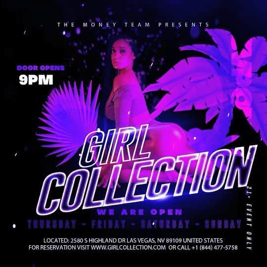フロイド・メイウェザー・ジュニアのインスタグラム：「GIRL COLLECTION is the place to be tonight  and every night all weekend long!!!   DOOR OPENS @ 9:00pm   Must be 21 to enter   Come party at the best luxurious venue in Las Vegas "Girl Collection"  GIRL COLLECTION 2580 S Highland Dr Las Vegas, NV 89109 1 -(844) 447-5758  FOLLOW #GirlCollection  @girlcollection」