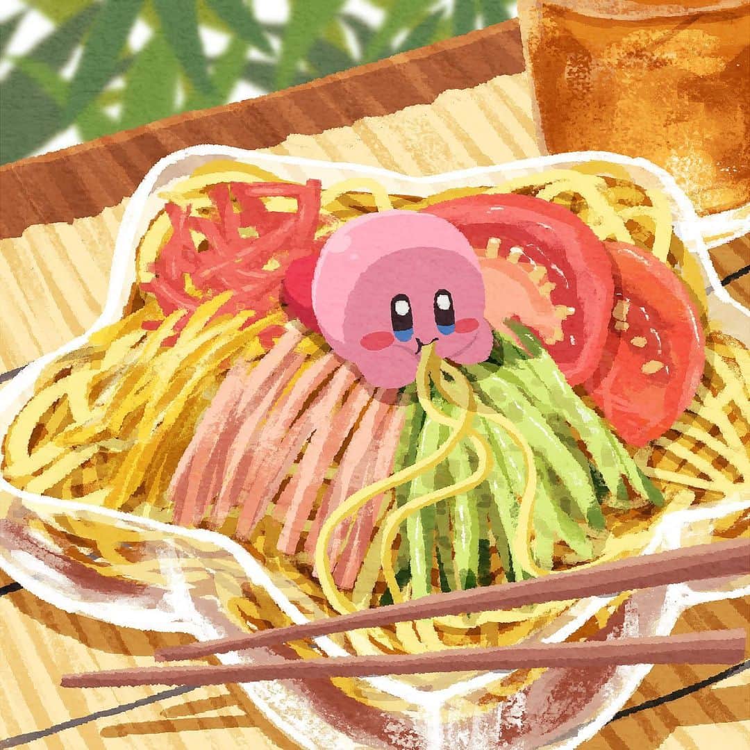 あらもんさんのインスタグラム写真 あらもんinstagram 暑いねー 冷やし中華始めました カービィ 星のカービィ イラスト イラストグラム 任天堂 Kirby Kirbycafe Kirbyfanart Fanart Illustration Illust Illustgram Illustrator Nintendo Anime